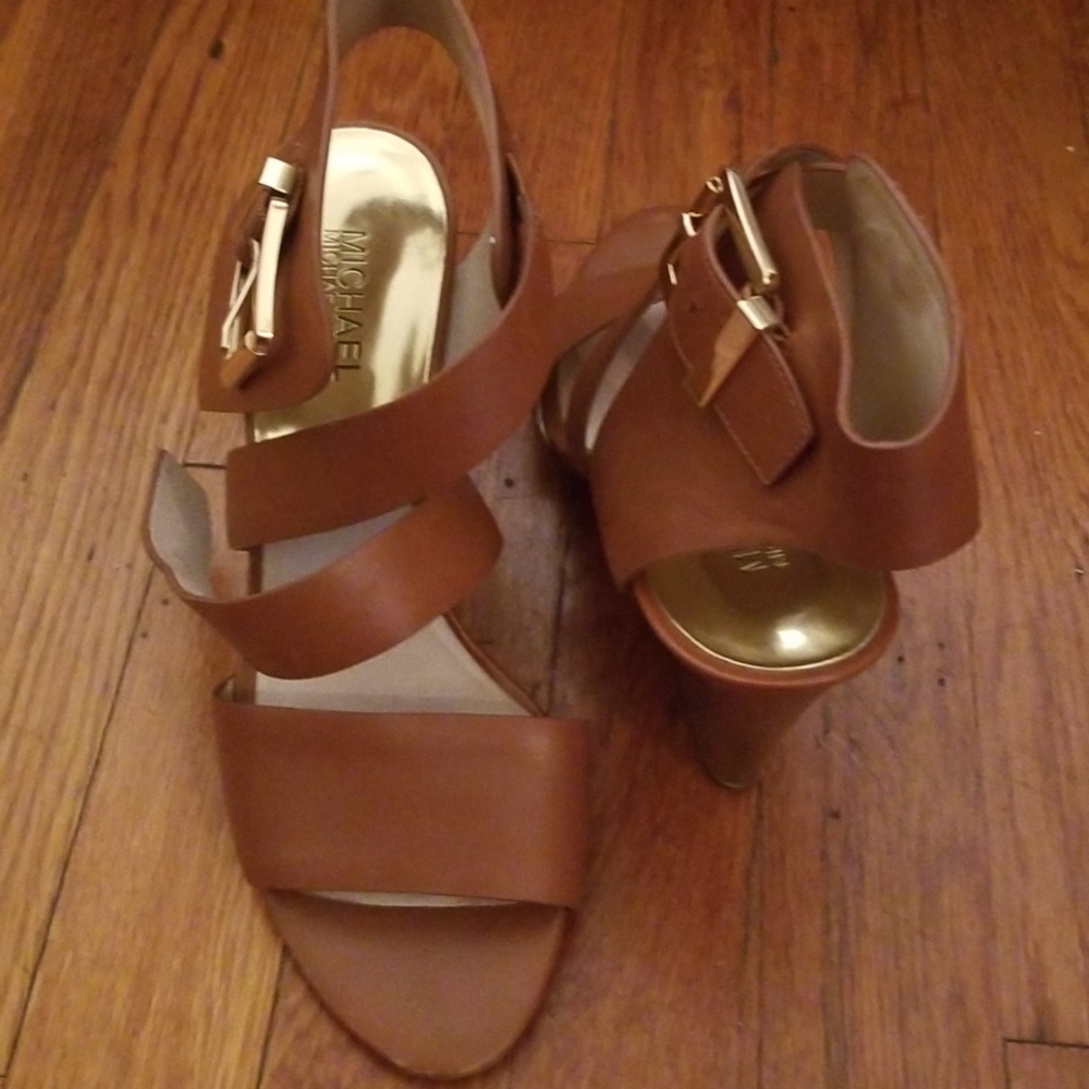 MICHAEL Michael Kors Brown Leather Strappy Sandals
